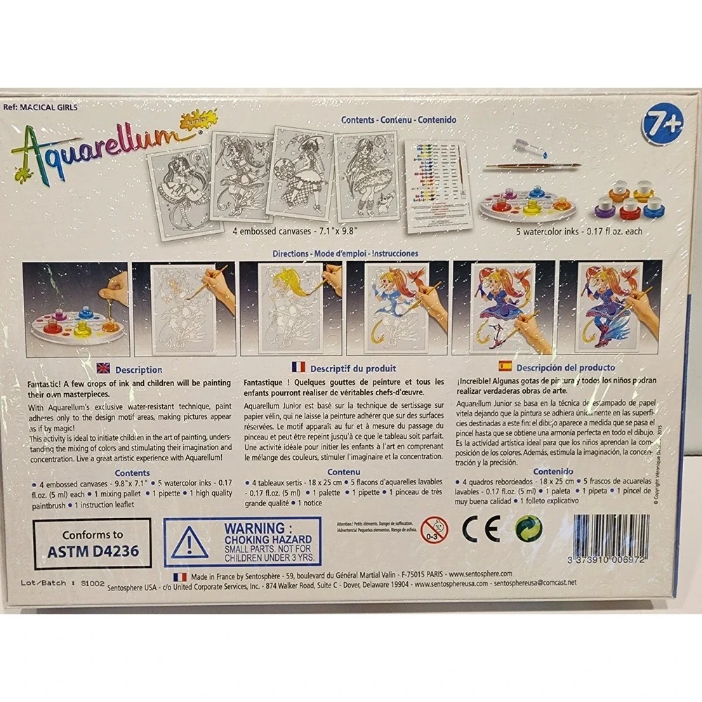 SentoSphere Aquarellum Junior‎ - Magical Girls - embossed canvas kit - NIB